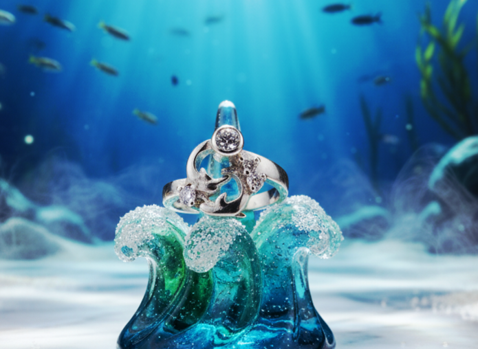 "Twilight Tide Dolphin Spiral Spinning Ring" – Ocean-Energy 925 Silver Design