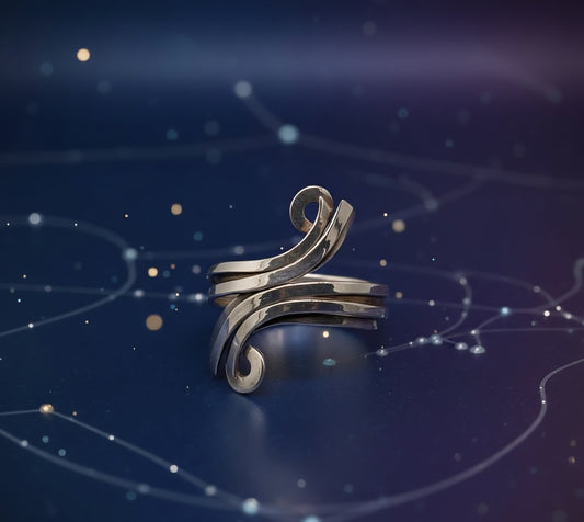 Fluid Motion Swirl Ring – Modern 925 Sterling Silver Statement Piece
