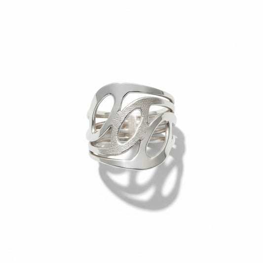 Modern Wave Cutout Ring – 925 Sterling Silver