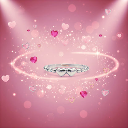 Linked Hearts Aura Band –925 Silver Romance Ring