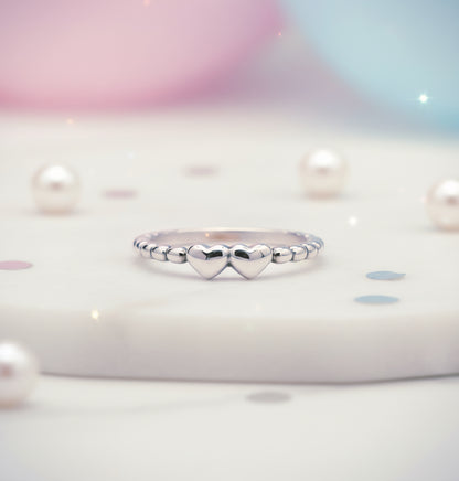 Linked Hearts Aura Band –925 Silver Romance Ring