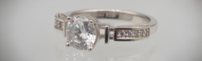"Radiance"  Round-Cut Engagement Ring – 925 Sterling Silver