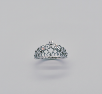 "Royal Sparkle Tiara Crown Ring" – 925 Sterling Silver
