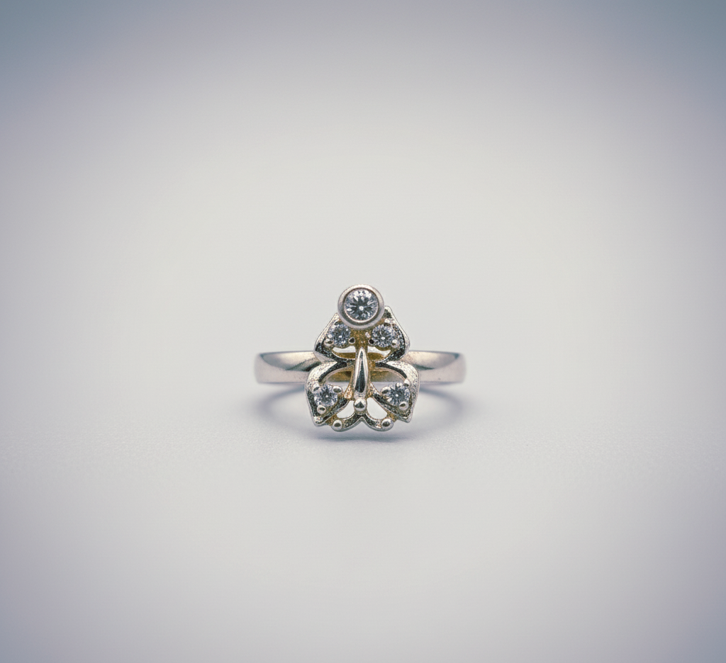 "Celestial Petal Stone"-Burst Ring – Sculpted 925 Silver