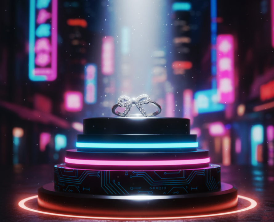 "Whisper-Tied Pavé Ribbon Ring" – Graceful 925 Silver Sparkle