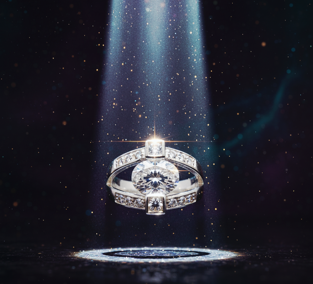 “Eternal Brilliance Ring" – 925 Silver Split-Band Power Solitaire