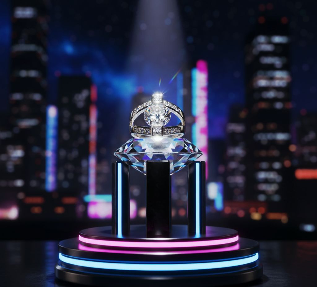 “Eternal Brilliance Ring" – 925 Silver Split-Band Power Solitaire