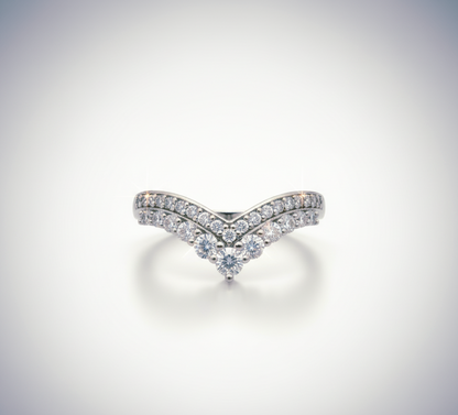 “Celestial V-Crown Band" – 925 Sterling Silver