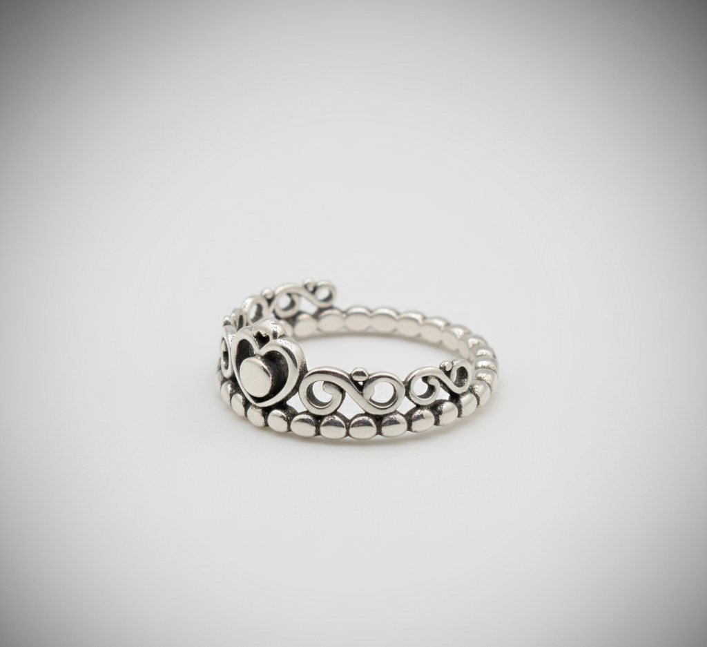 Royal Heart Tiara Band – 925 Sterling Silver