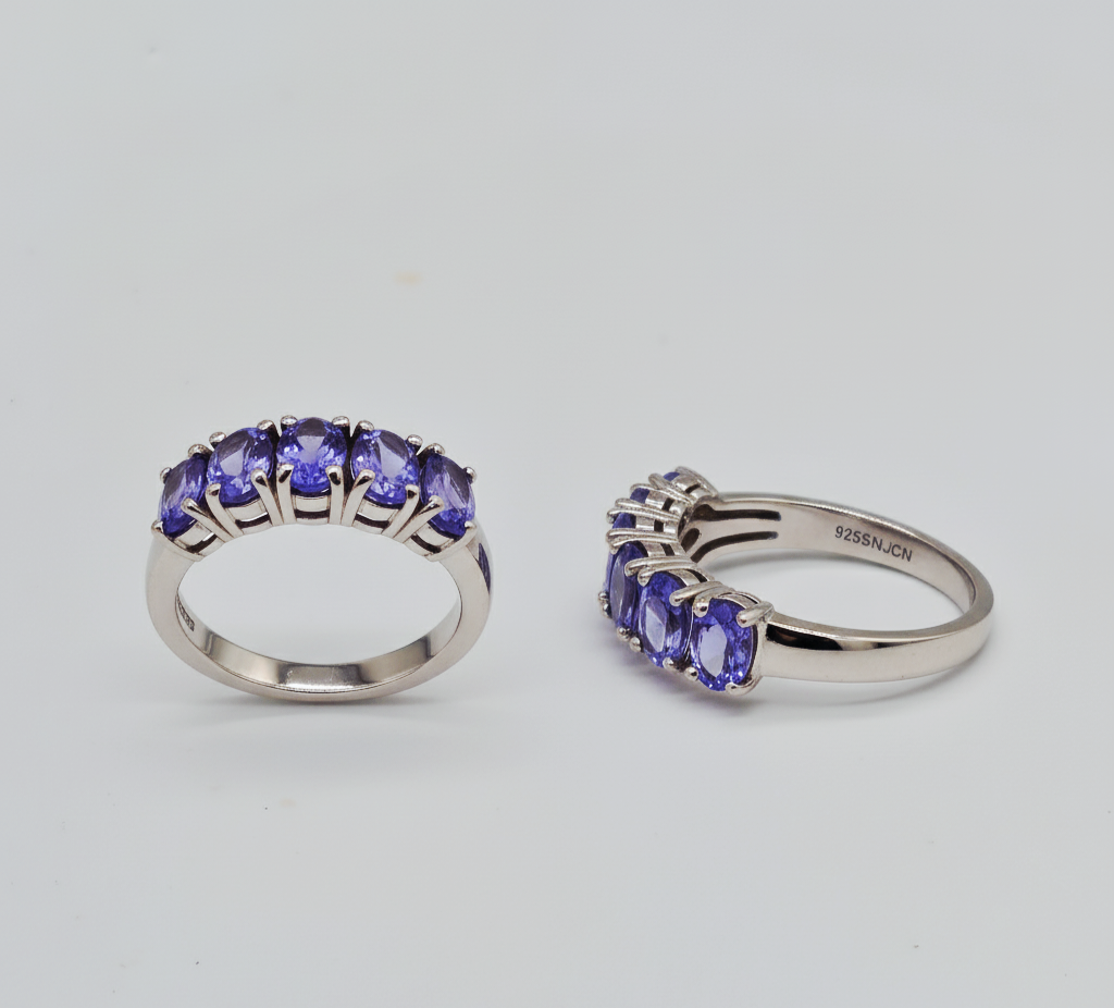 "Violet Aura Eternity Band" – 925 Silver Luxe Gemstone Row