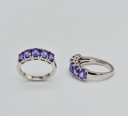 "Violet Aura Eternity Band" – 925 Silver Luxe Gemstone Row