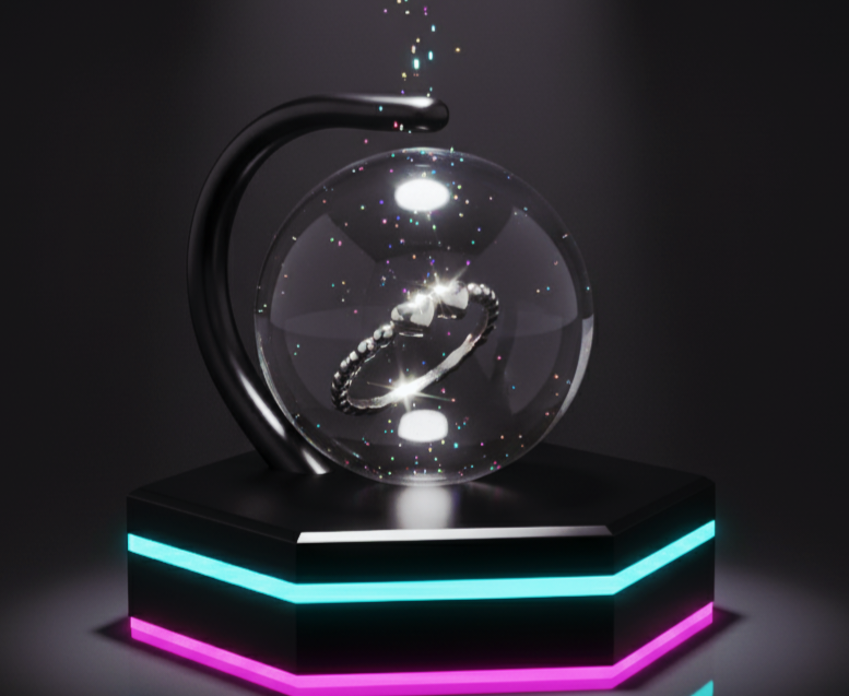 Linked Hearts Aura Band –925 Silver Romance Ring