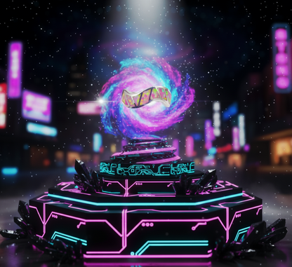 “Pink Fire Inlay Wave Band"– 925 Silver Radiant Flow Edition