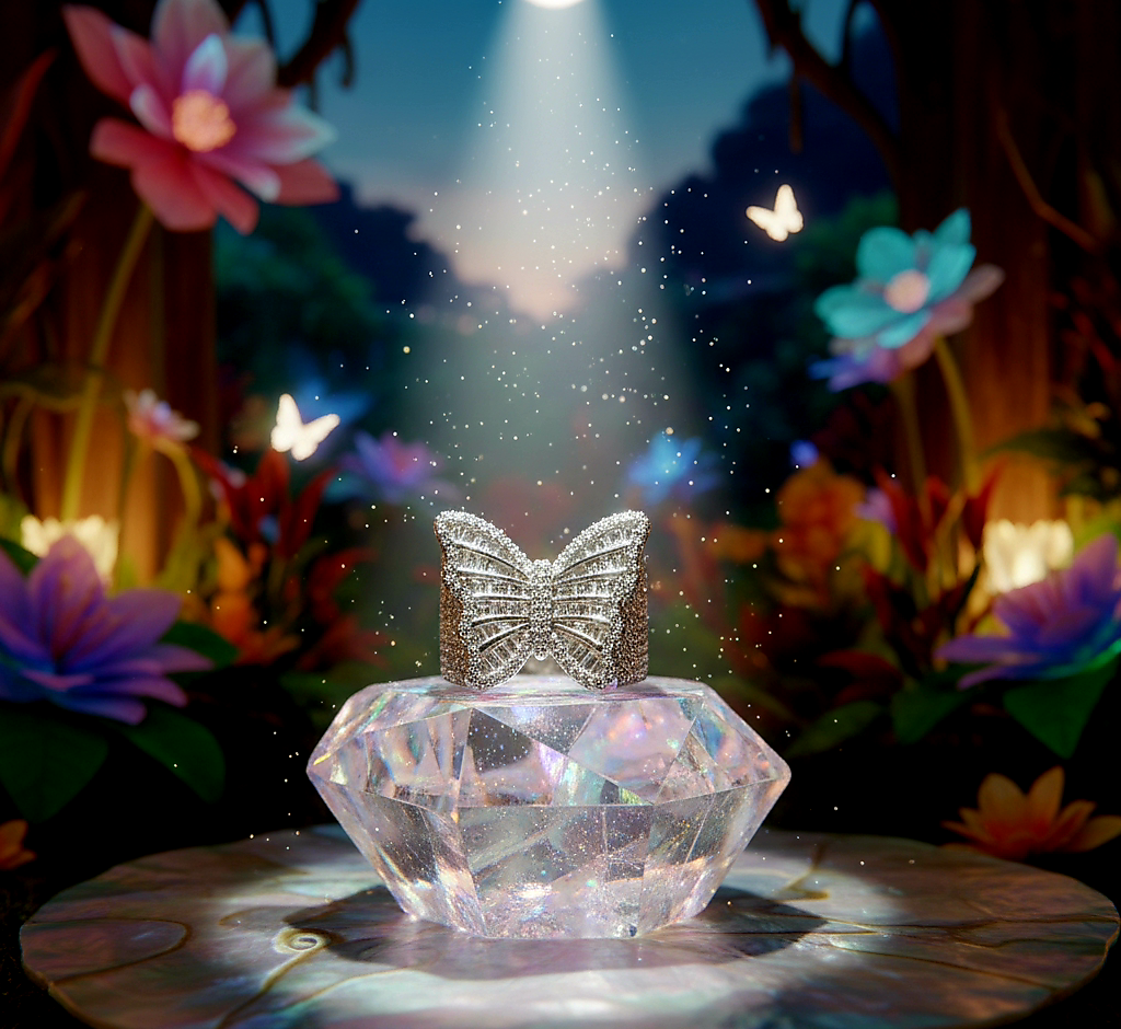 Magical Glow Butterfly Ring – 925 Sterling Silver Ultra-Luxury Sparkle Burst