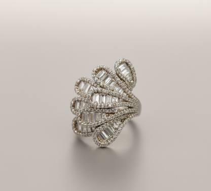 Limitless Radiance Baguette Fan- 925 Silver Ring