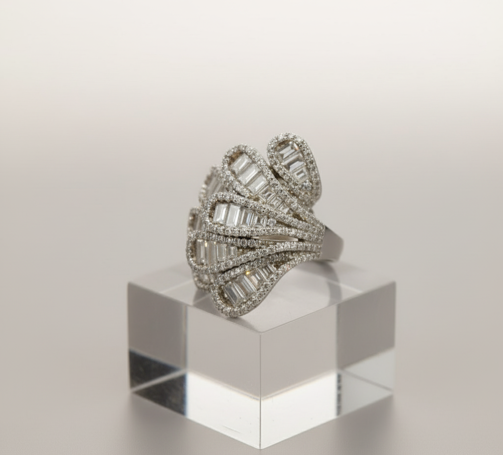 Limitless Radiance Baguette Fan- 925 Silver Ring