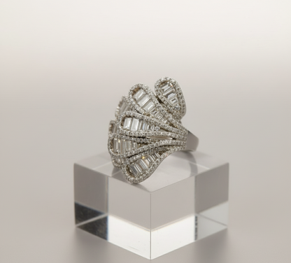 Limitless Radiance Baguette Fan- 925 Silver Ring