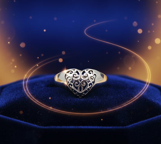 "Vintage Filigree Heart Ring" – 925 Sterling Silver by Illuzion Jewelry