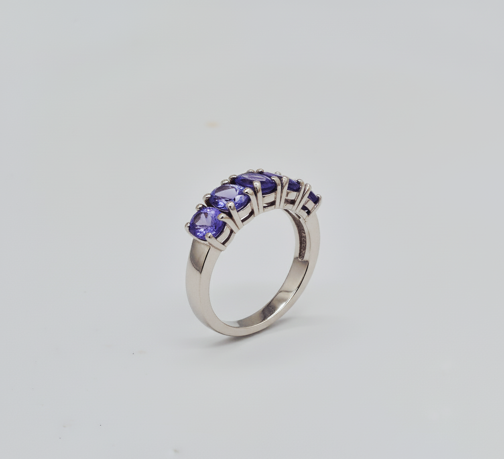 "Violet Aura Eternity Band" – 925 Silver Luxe Gemstone Row