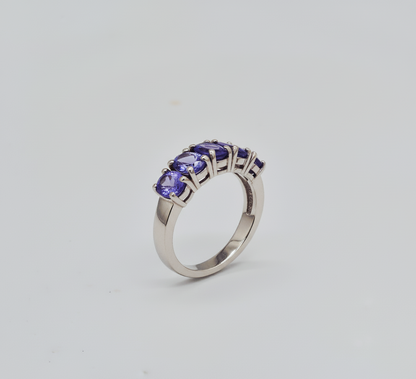 "Violet Aura Eternity Band" – 925 Silver Luxe Gemstone Row