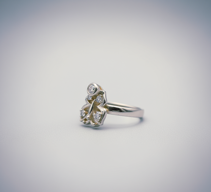 "Celestial Petal Stone"-Burst Ring – Sculpted 925 Silver