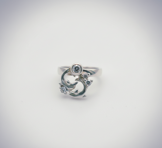 "Twilight Tide Dolphin Spiral Spinning Ring" – Ocean-Energy 925 Silver Design