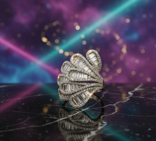 Limitless Radiance Baguette Fan- 925 Silver Ring