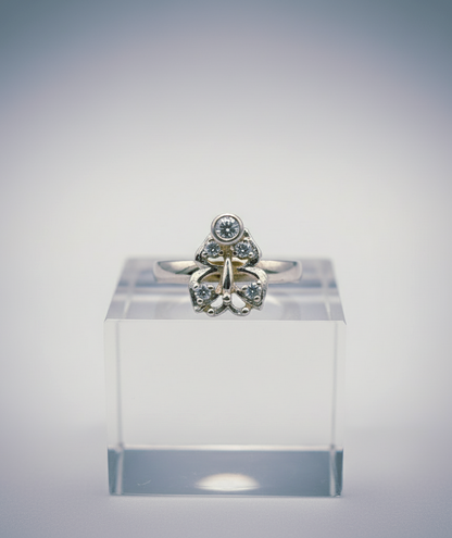"Celestial Petal Stone"-Burst Ring – Sculpted 925 Silver