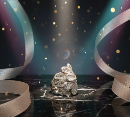 Limitless Radiance Baguette Fan- 925 Silver Ring