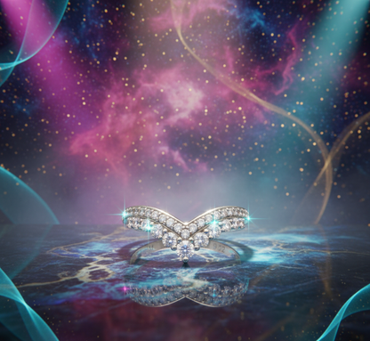 “Celestial V-Crown Band" – 925 Sterling Silver