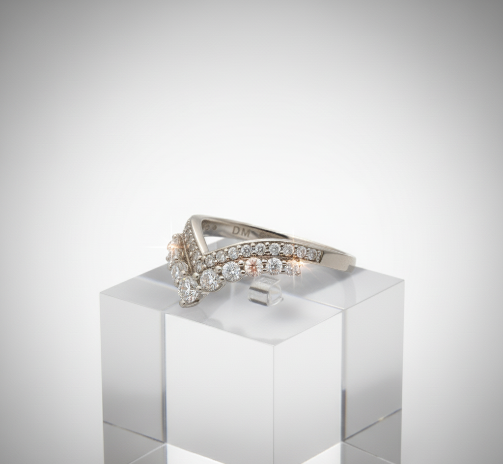 “Celestial V-Crown Band" – 925 Sterling Silver