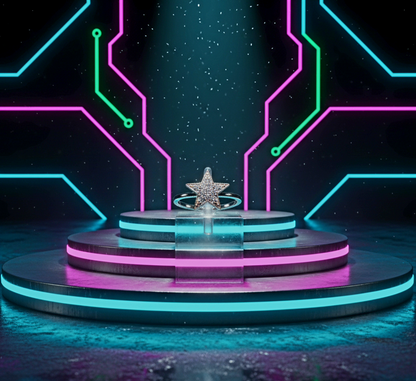 Cosmic Sparkle Star Edition- 925 Sterling Silver Ring