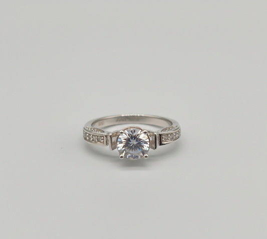 "Radiance"  Round-Cut Engagement Ring – 925 Sterling Silver