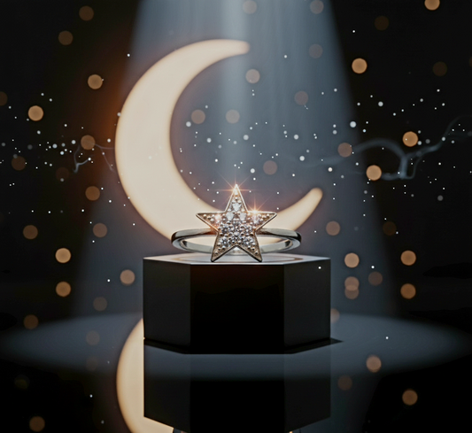Cosmic Sparkle Star Edition- 925 Sterling Silver Ring