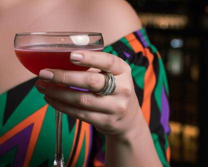 “Luxe Criss-Cross Starlight Ring"  – Multi-Band Radiance in 925 Silver