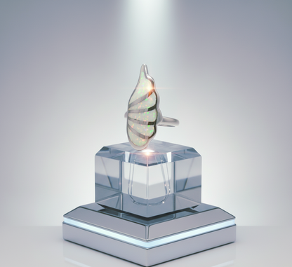 “Ethereal Opal Wing Ring" – Iridescent Inlay Magic in 925 Silver