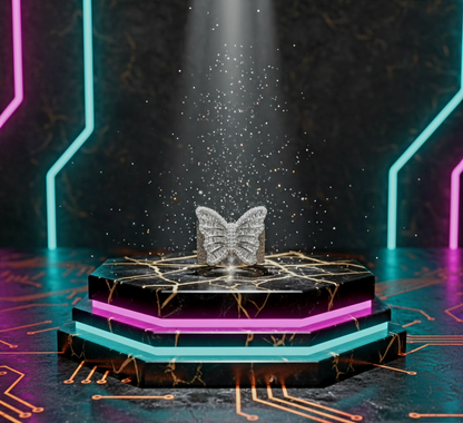Magical Glow Butterfly Ring – 925 Sterling Silver Ultra-Luxury Sparkle Burst