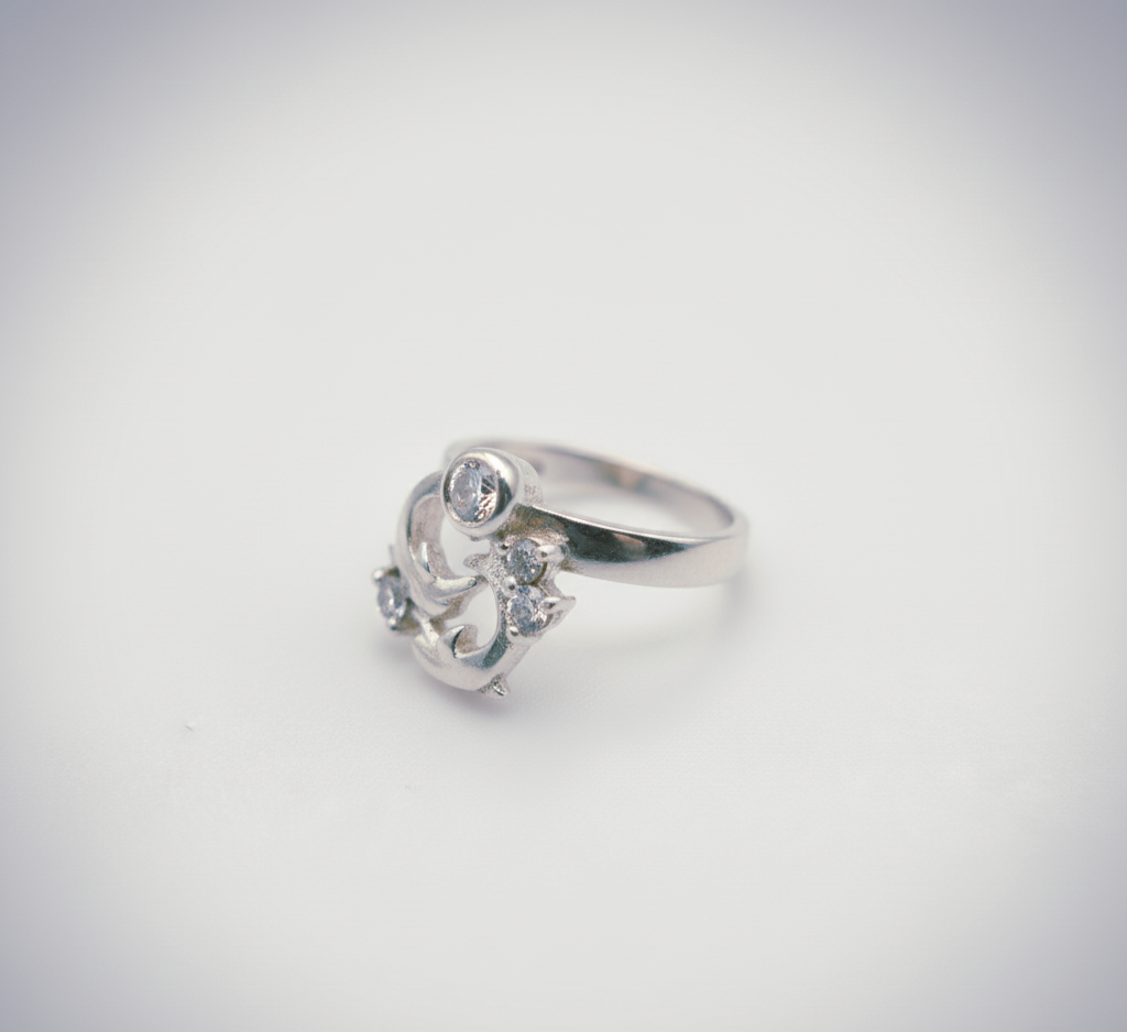 "Twilight Tide Dolphin Spiral Spinning Ring" – Ocean-Energy 925 Silver Design