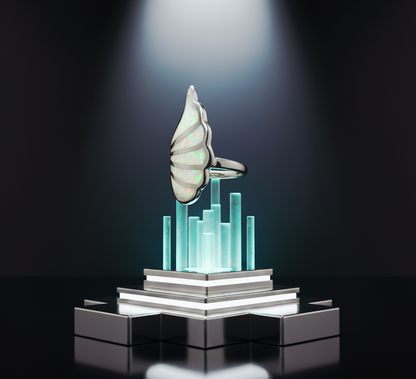 “Ethereal Opal Wing Ring" – Iridescent Inlay Magic in 925 Silver