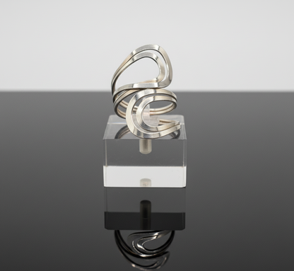 Nova Wave Sculptural Ring - 925 Sterling Silver