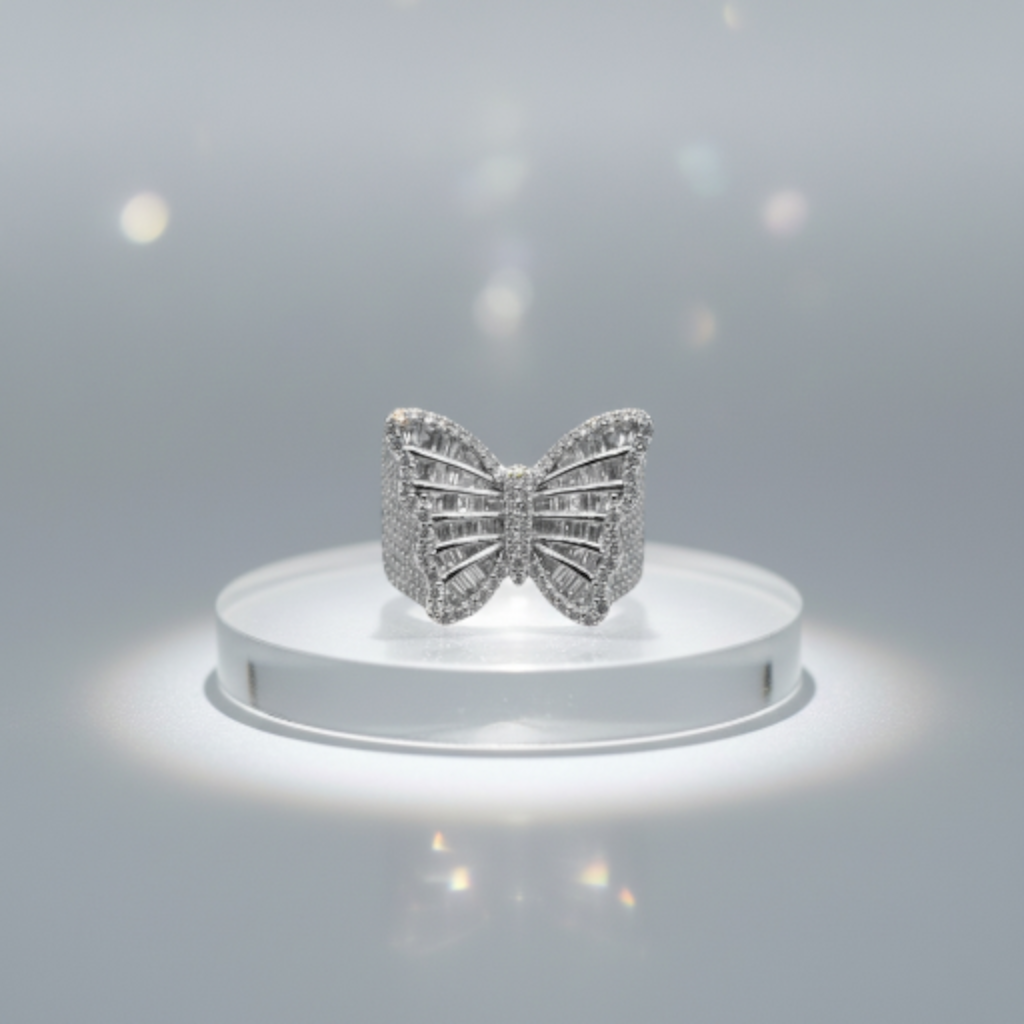 Magical Glow Butterfly Ring – 925 Sterling Silver Ultra-Luxury Sparkle Burst