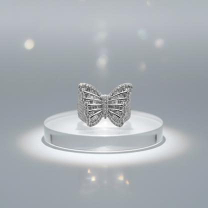 Magical Glow Butterfly Ring – 925 Sterling Silver Ultra-Luxury Sparkle Burst