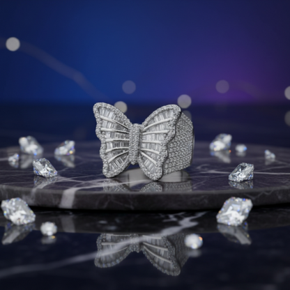 Magical Glow Butterfly Ring – 925 Sterling Silver Ultra-Luxury Sparkle Burst