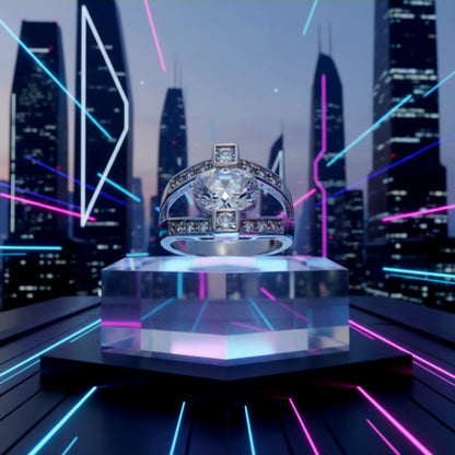 “Eternal Brilliance Ring" – 925 Silver Split-Band Power Solitaire