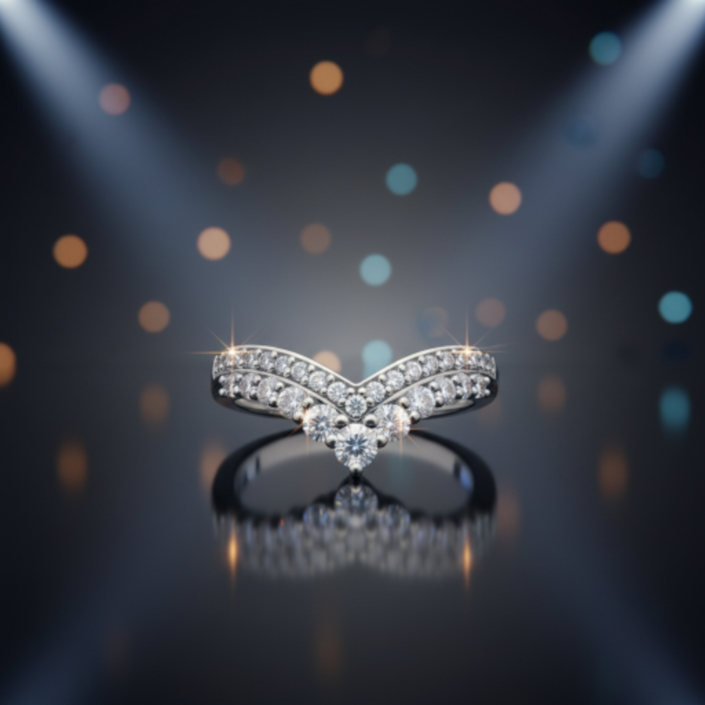 “Celestial V-Crown Band" – 925 Sterling Silver