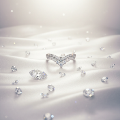 “Celestial V-Crown Band" – 925 Sterling Silver