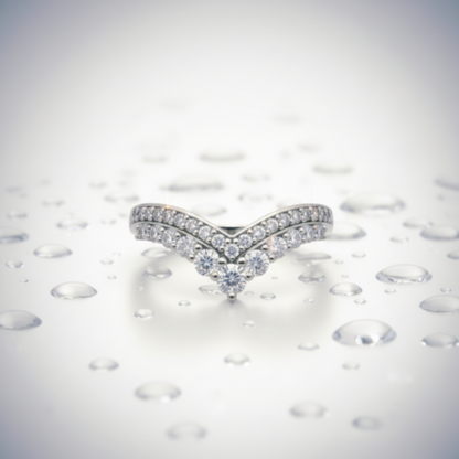 “Celestial V-Crown Band" – 925 Sterling Silver