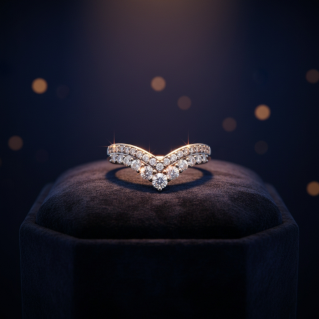 “Celestial V-Crown Band" – 925 Sterling Silver