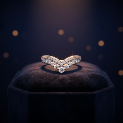 “Celestial V-Crown Band" – 925 Sterling Silver