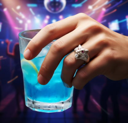 "Tiger Guardian Ring" – Fierce 925 Silver with Ruby Eyes & Ice Bite